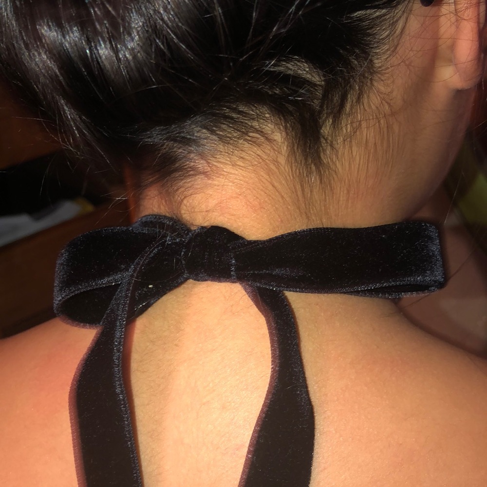 New Trina Turk Choker Gold BLACK Velvet strings - Picture 8 of 12